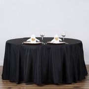 120" Black Round Polyester Tablecloth 120" Black Round Polyester Tablecloth
