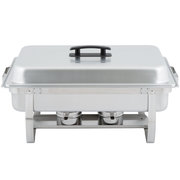 Choice Economy 8 Qt. Full Size Stainless Steel Chafer with Folding Frame Choice Economy 8 Qt. Full Size Stainless Steel Chafer with Folding Frame